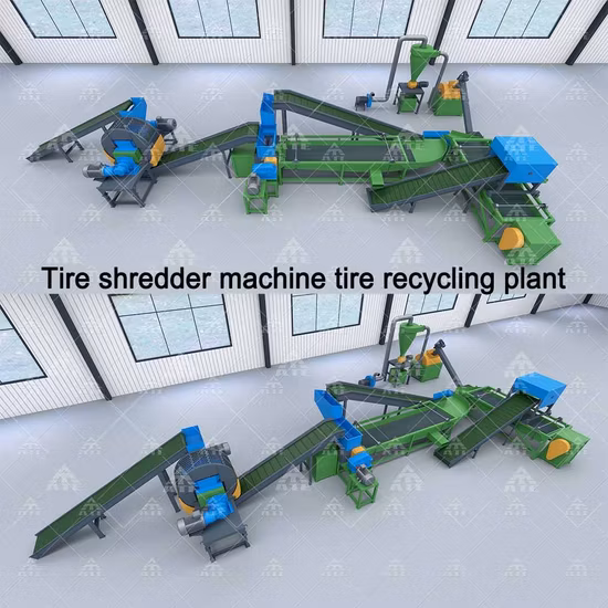 2개의 갱구 슈레더 기계 Indusrtial 슈레더를 재생하는 폐기물 차 몸 타이어