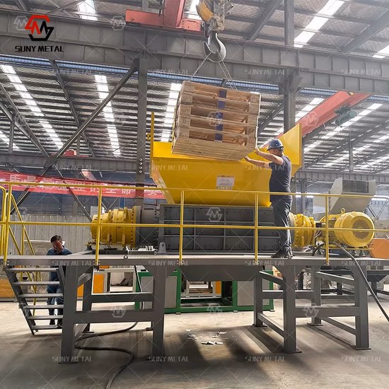 금속 스크랩/폐 타이어/토양 폐기물/플라스틱/목재 재활용을 위한 이중/2축 분쇄기